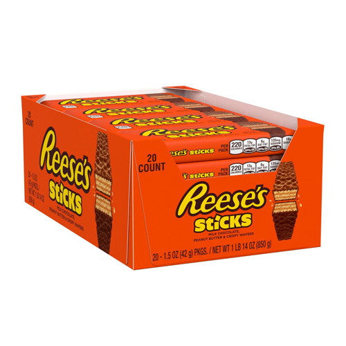 Reeses Sticks Peanut Butter and Crispy Wafer Bars, 1.5 Oz, 20 Ea